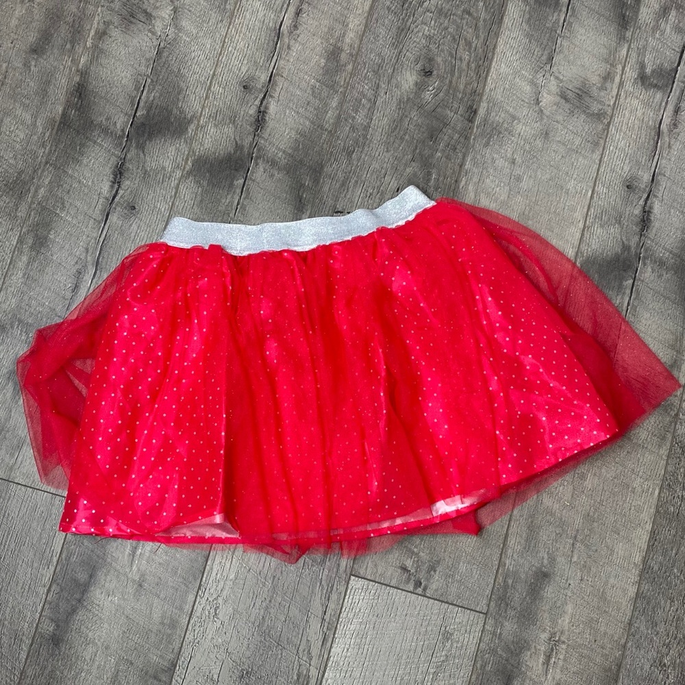 Disney Minnie Mouse tutu red sparkle skirt xl 14 - Picture 1 of 4
